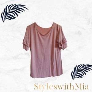 Pink Ruffled Oversized Top (Workwear and Casual Wear)